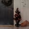 Glitzhome® 36"H Halloween Lighted Black Rose with Orange Glitter Urn Porch Tree with Timer